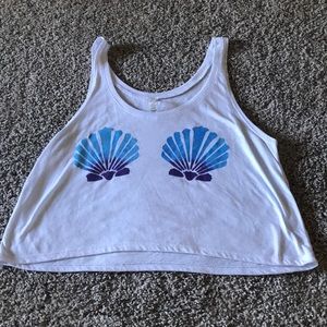 size small mermaid shells crop top